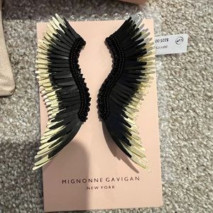 Mignonne Gavigan -Madeline Earrings Black/Gold- never worn